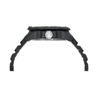 Navy SEAL, 45 mm, Dive Watch - 3601, Side view with screw in crown and genuine rubber strap