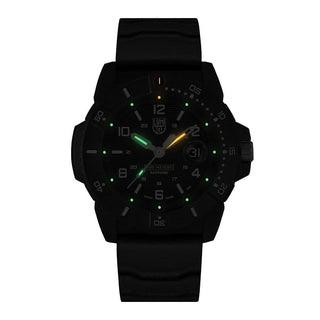Navy SEAL, 45 mm, Dive Watch - 3601, Night view with green and orange light tubes